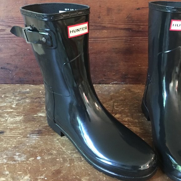 HUNTER ORIGINAL REFINED GLOSS SHORT BOOT Sz 8 - Picture 5 of 8